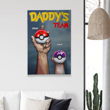 Load image into Gallery viewer, Personalized Daddy's Team Canvas Print - Unique Father's Day Gift Poster & Canvas PopCulturePrints
