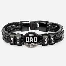 Load image into Gallery viewer, Celebrate Your Bond - Personalized Leather Braided Bracelet - Gift for Dad, Grandpa & More Leather Braided Bracelet PopCulturePrints