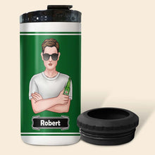 Load image into Gallery viewer, Personalized Dad Bod Beer Can Cooler Tumbler - Aged to Perfection Can Cooler PopCulturePrints