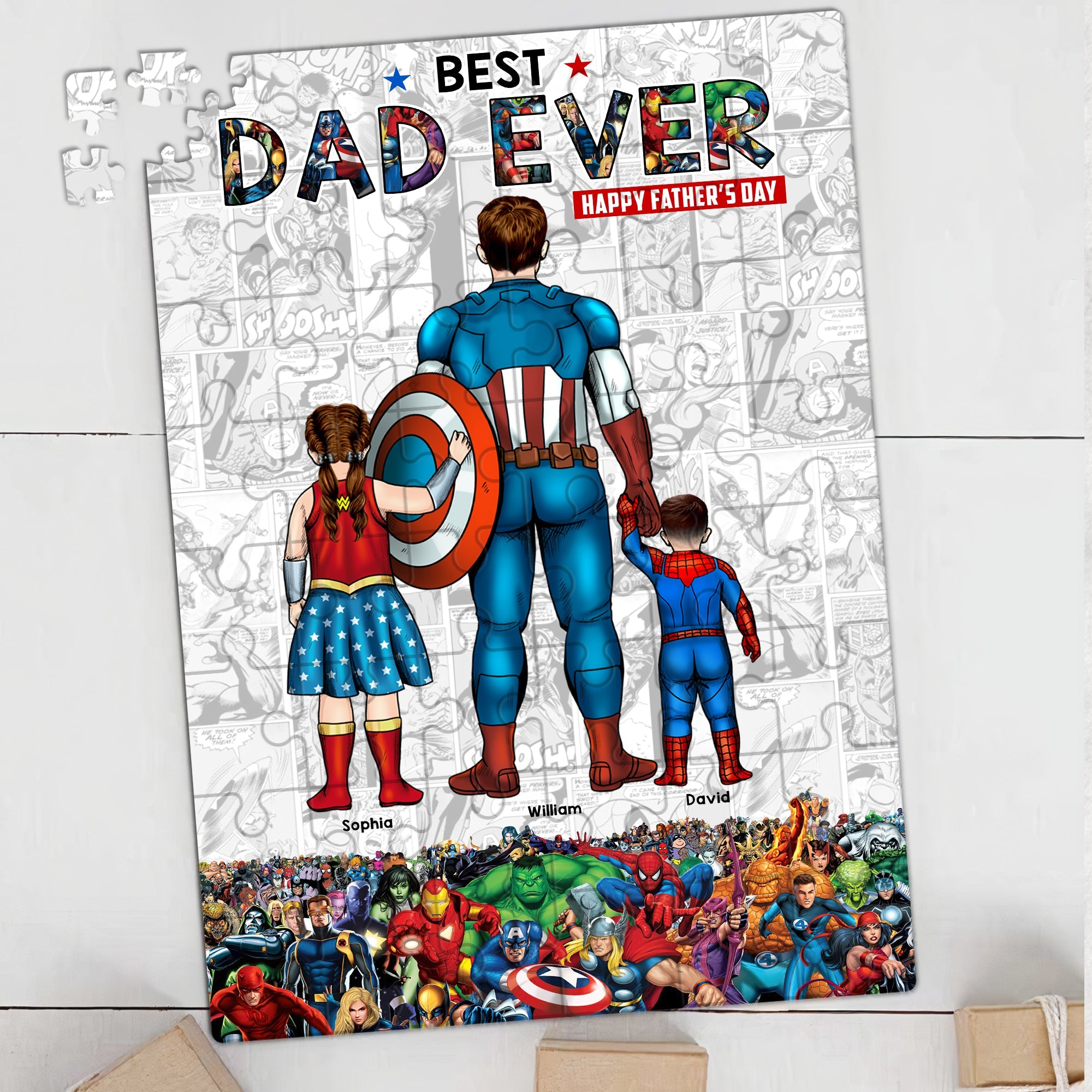 Personalized Superhero Dad Jigsaw Puzzle - Perfect Father's Day Gift Jigsaw Puzzles PopCulturePrints