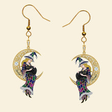 Load image into Gallery viewer, Embrace the Magic: Black Cat & Witch Acrylic Earrings - Personalized Gifts for Witch Lovers Earrings PopCulturePrints