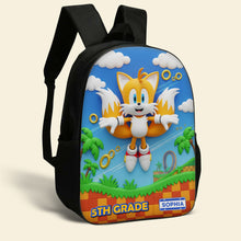Load image into Gallery viewer, “Speed into Adventure!” Personalized Power Up Characters School Bag for Kids - Ideal Custom Gift for Birthdays and Back to School Backpack PopCulturePrints