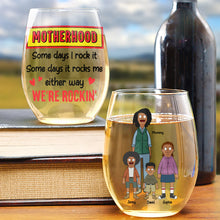 Load image into Gallery viewer, Motherhood: 'Some days I rock it, some days it rocks me' - Personalized Glass Egg Cup for Mom and Grandma Glass Egg Cup PopCulturePrints