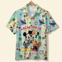 Load image into Gallery viewer, Personalized Hawaiian Shirt for Couples - Vacation Mode Hawaiian Shirts PopCulturePrints