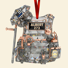 Load image into Gallery viewer, Celebrate the Brave - Police Vest Christmas Ornament - Personalized Gift for Police Officers Ornament PopCulturePrints
