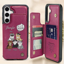 Load image into Gallery viewer, I'm A Cat Person - Personalized Leather Flip Wallet Phone Case Leather Flip Wallet Phone Case PopCulturePrints