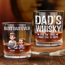 Load image into Gallery viewer, "For The Times I Drive You To Drink" - Personalized Whiskey Glass for the Best Dad Ever Whiskey Glass PopCulturePrints