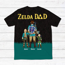 Load image into Gallery viewer, Personalized Zelda Dad Shirt - Custom Gamer Family Design AOP Products PopCulturePrints