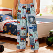 Load image into Gallery viewer, “Personalized Comfort for Tractor Enthusiasts” - Alphabet Initial Letters Pajama Pants - Custom Gift for Farming Lovers Pajama Pant PopCulturePrints