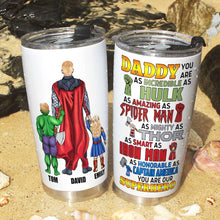 Load image into Gallery viewer, Custom Hero Dad Tumbler - Personalized Family Gift Tumbler Cup PopCulturePrints