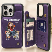 Load image into Gallery viewer, “Celebrate the Love of a Cat Mother” - Personalized Leather Flip Wallet Phone Case - Gift for Moms, Grandmas, and Cat Lovers Leather Flip Wallet Phone Case PopCulturePrints