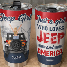 Load image into Gallery viewer, Personalized Jeep Girls Tumbler - Custom Name Travel Mug Tumbler Cup PopCulturePrints