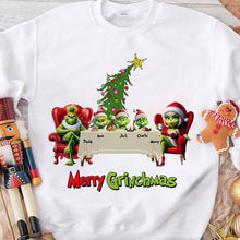 Load image into Gallery viewer, Personalized Merry Grinchmas Family Shirt Shirts PopCulturePrints