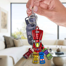 Load image into Gallery viewer, Custom Superhero Dad Fist Bump Keychain Keychains PopCulturePrints