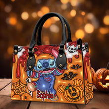 Load image into Gallery viewer, Personalized Halloween Horror Character Leather Bag - Stitch Edition Leather Bag PopCulturePrints