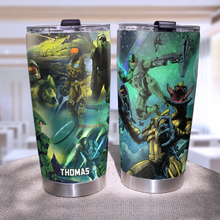 Load image into Gallery viewer, Personalized Halo Infinite Sci-Fi Artwork Hawaiian Tumbler - 20oz Tumbler Cup PopCulturePrints