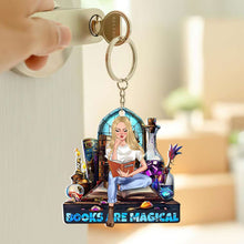 Load image into Gallery viewer, Personalized Magical Book Lover Keychain Keychains PopCulturePrints