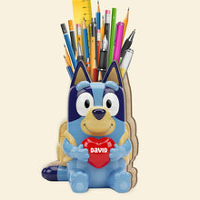 Load image into Gallery viewer, "Start School with a Smile!" - Back To School Wooden Pen Holder - Personalized Gift for Kids Pen Holder PopCulturePrints