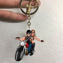 Load image into Gallery viewer, Customizable Biker Couple Keychain - Perfect Gift for Riders Keychains PopCulturePrints