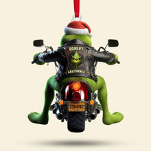 Load image into Gallery viewer, Personalized Green Monster Motorcycle Christmas Ornament Ornament PopCulturePrints