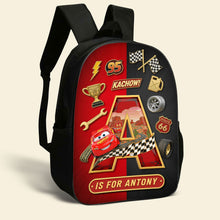 Load image into Gallery viewer, Kachow! Personalized Cute School Bag - Custom Letter Gifts for Kids Backpack PopCulturePrints