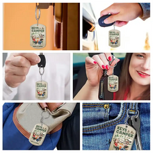 Load image into Gallery viewer, "Adventure Awaits!" - Personalized Keys To The Camper Aluminum Keychain - Perfect Gift for Couples and Campers Aluminum Keychain PopCulturePrints