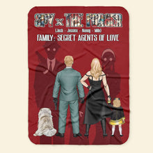 Load image into Gallery viewer, Personalized Family Spy Blanket: Secret Agents of Love Blanket PopCulturePrints