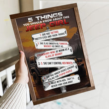 Load image into Gallery viewer, 5 Things You Should Know About This Jeep Girl - Wooden Sign Poster & Canvas PopCulturePrints