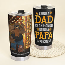 Load image into Gallery viewer, Personalized Papa Bear Tumbler - Custom Family Names Tumbler Cup PopCulturePrints