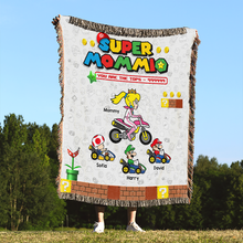 Load image into Gallery viewer, “You Are The Tops!” - Personalized Woven Blanket for Super Moms - Custom Gift for Mom, Grandma & More Blanket PopCulturePrints
