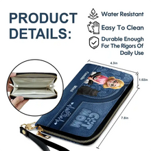 Load image into Gallery viewer, “For the Love of Cats” - Cat Mom 3D Effect Personalized Leather Long Wallet - Gift for Moms and Grandmothers Leather Long Wallet PopCulturePrints