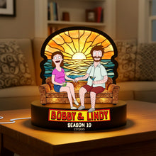 Load image into Gallery viewer, Love Illuminated: Beach Couple Light Box - Personalized Gift for Couples Light Box PopCulturePrints