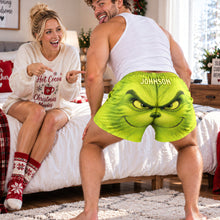 Load image into Gallery viewer, Unleash Your Inner Grinch - Personalized Men's Beach Shorts