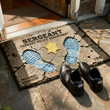 Load image into Gallery viewer, Proud To Serve Police Doormat - Personalized Gift for Law Enforcement Officers Doormat PopCulturePrints
