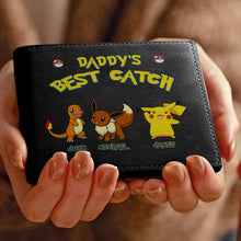 Load image into Gallery viewer, Custom PU Leather Wallet for Dad - Daddy's Best Catch Design Leather Wallet PopCulturePrints