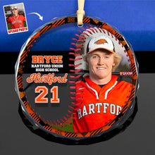 Load image into Gallery viewer, Personalized Baseball Photo Christmas Ornament - Custom Gift Ornament PopCulturePrints