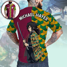 Load image into Gallery viewer, “Unleash the Warrior Within” - Mystic Sword Warrior Baseball Jersey Shirt - Personalized Gift for Anime Lovers, Friends, Family AOP Products PopCulturePrints