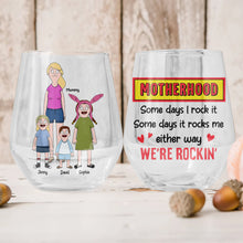 Load image into Gallery viewer, Motherhood: 'Some days I rock it, some days it rocks me' - Personalized Glass Egg Cup for Mom and Grandma Glass Egg Cup PopCulturePrints