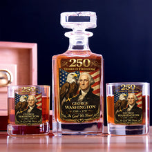Load image into Gallery viewer, "Celebrate 250 Years of Freedom with Elegance" - Personalized Decanter Set - Unique Gift for Drinking Lovers and History Enthusiasts Bottle PopCulturePrints