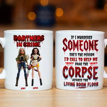 Load image into Gallery viewer, "Partners in Crime" – Personalized Coffee Mug - A Custom Gift for Best Friends, Sisters, or Any Crime-Making Duo Coffee Mug PopCulturePrints