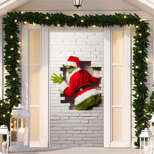 Load image into Gallery viewer, Festive Grinch Christmas Door Cover - Personalized Holiday Decor Door Covers PopCulturePrints