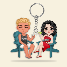Load image into Gallery viewer, Personalized Couple Keychain - Unique Valentine's Day Gifts for Drink Lovers Keychains PopCulturePrints