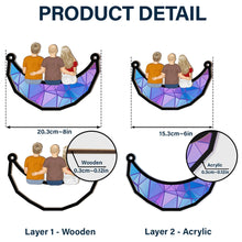 Load image into Gallery viewer, Grandpa and Grandkids on the Moon - Personalized Window Hanging Suncatcher Ornament Suncatcher Ornament PopCulturePrints