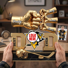 Load image into Gallery viewer, “Best Dad Ever” - Enthusiastic Dad Acrylic Plaque - Personalized Gift for Sporty Dads, Gift for Dad and Grandpa Shaped Plaques PopCulturePrints