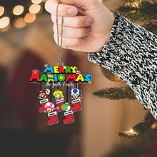 Load image into Gallery viewer, Personalized Family Christmas Ornament - Merry Mario Inspired Ornament PopCulturePrints