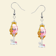 Load image into Gallery viewer, “Sip Like a Princess” - Drink Princess Earrings - Personalized Gifts for Her Earrings PopCulturePrints