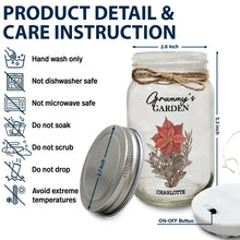 Load image into Gallery viewer, Grandma's Garden Family Birth Flower - Personalized Mason Jar Light for Mom & Grandma Mason Jar Light PopCulturePrints