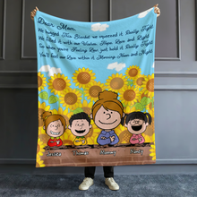 Load image into Gallery viewer, Custom Cozy Blanket for Mom with Cartoon Family Design Blanket PopCulturePrints