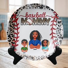 Load image into Gallery viewer, "Celebrate Her Love for Baseball!" - Personalized Ceramic Round Plate - Gift for Mom, Grandma & Sports Enthusiasts Ceramic Round Plate PopCulturePrints