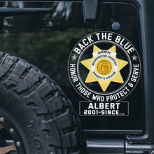 Load image into Gallery viewer, Personalized Retired Police Officer Car Sticker Decal Sticker PopCulturePrints